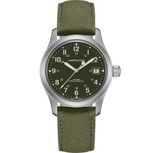 Load image into Gallery viewer, Hamilton Khaki Field Mechanical Green on Canvas Strap
