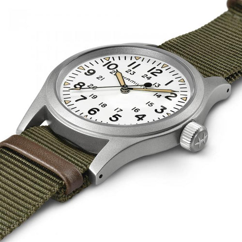 Hamilton Khaki Field Mechanical White 38mm on Nato
