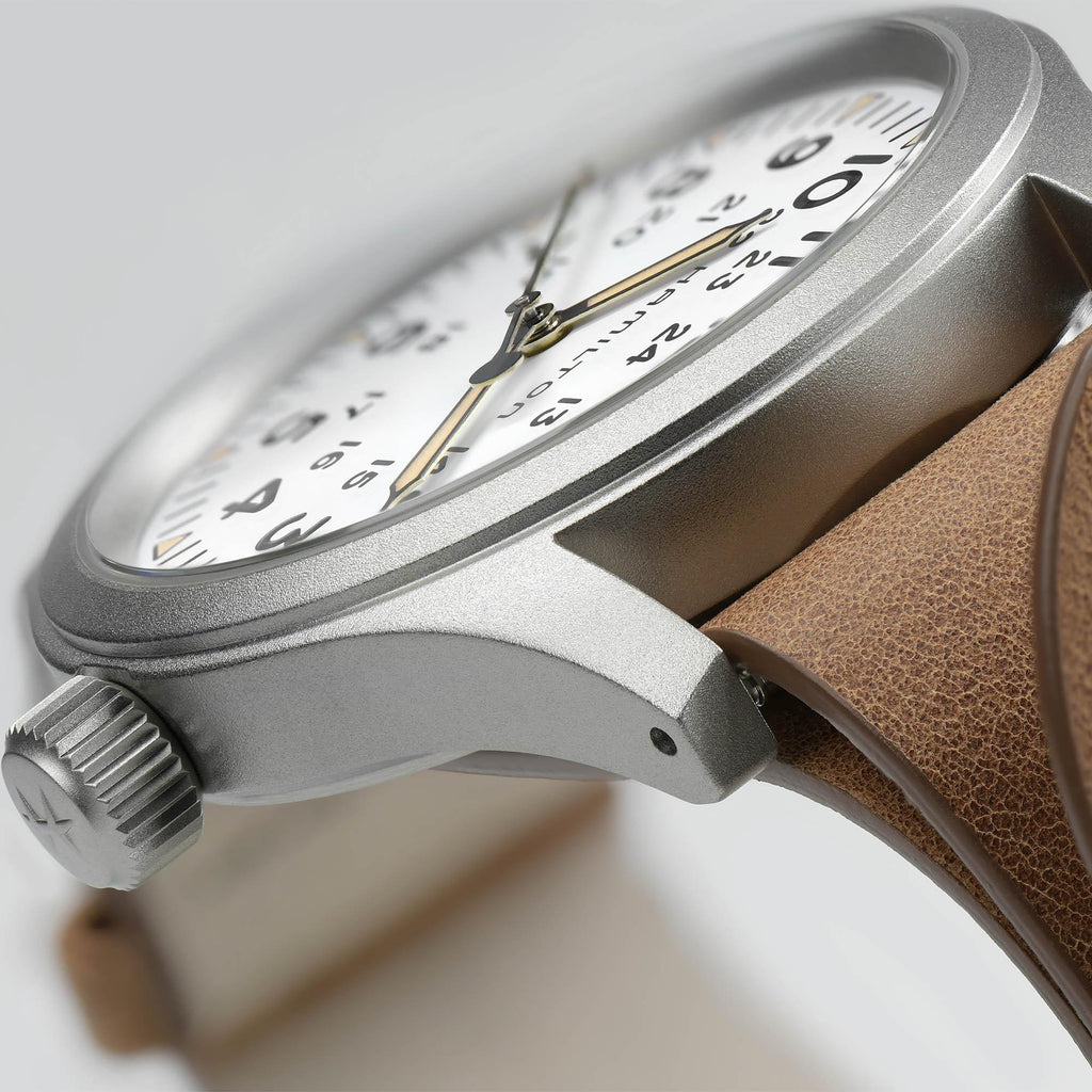 Hamilton Khaki Field Mechanical White Dial 38mm on Leather