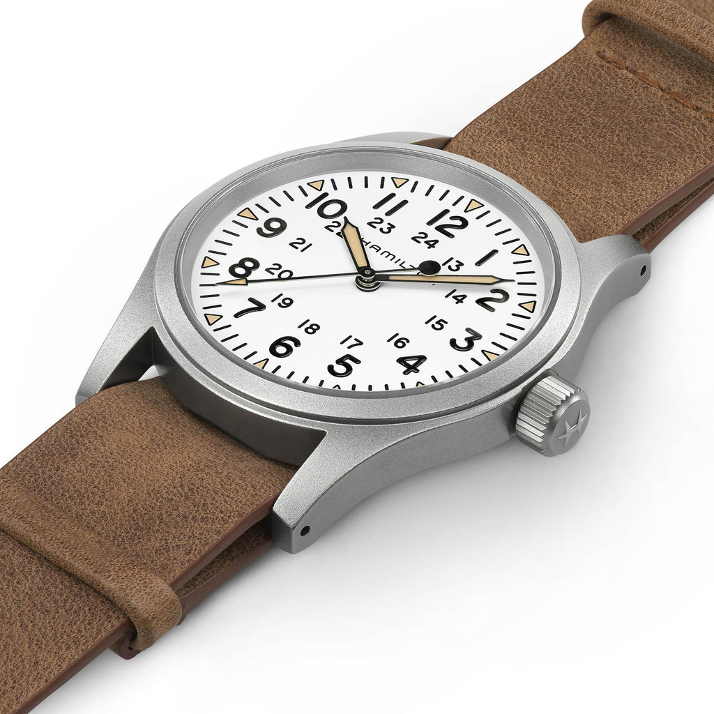 Hamilton Khaki Field Mechanical White Dial 38mm on Leather