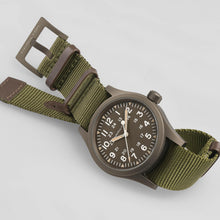 Load image into Gallery viewer, Hamilton Khaki Field Mechanical Earth coloured PVD on Green Canvas Strap