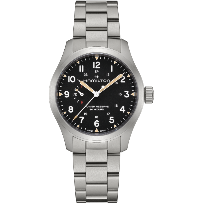 Hamilton Khaki Field Mechanical Power Reserve Black on Bracelet 40mm