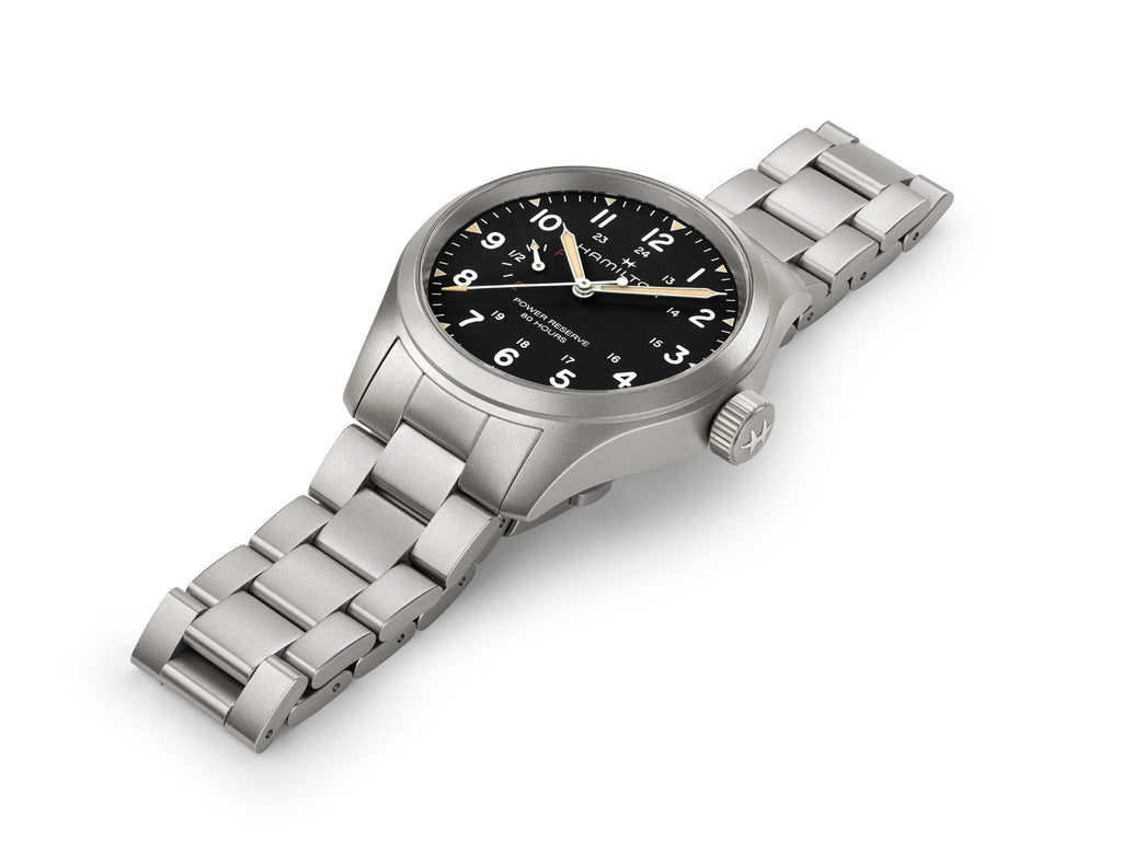 Hamilton Khaki Field Mechanical Power Reserve Black on Bracelet 40mm