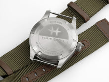 Load image into Gallery viewer, Hamilton Khaki Field Mechanical Power Reserve White on Nato Textile Strap 40mm