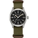 Hamilton Khaki Field Mechanical Power Reserve Black on Nato Textile Strap 40mm