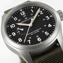 Load image into Gallery viewer, Hamilton Khaki Field Mechanical Power Reserve Black on Nato Textile Strap 40mm