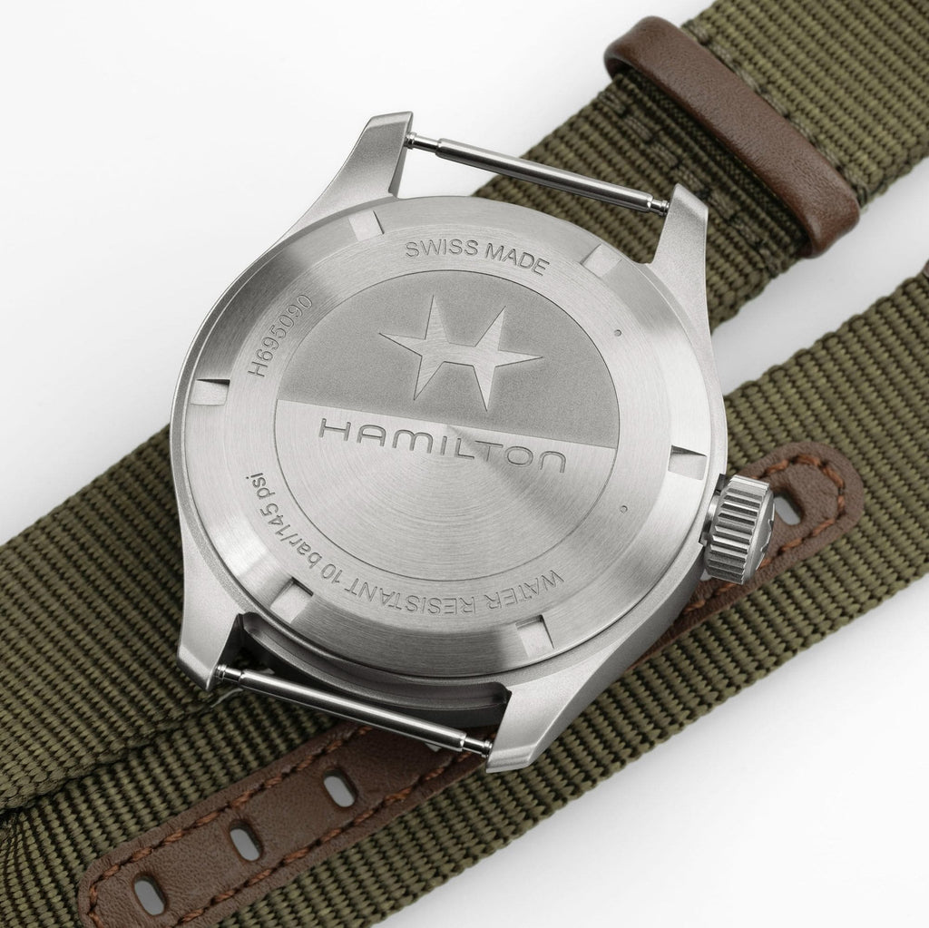 Hamilton Khaki Field Mechanical Power Reserve Black on Nato Textile Strap 40mm