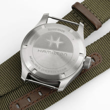 Load image into Gallery viewer, Hamilton Khaki Field Mechanical Power Reserve Black on Nato Textile Strap 40mm