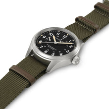 Load image into Gallery viewer, Hamilton Khaki Field Mechanical Power Reserve Black on Nato Textile Strap 40mm