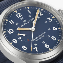 Load image into Gallery viewer, Hamilton Khaki Field Mechanical Power Reserve Blue on Nato Textile Strap 40mm