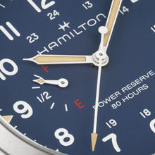 Load image into Gallery viewer, Hamilton Khaki Field Mechanical Power Reserve Blue on Nato Textile Strap 40mm