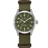 Hamilton Khaki Field Mechanical Power Reserve Green on Nato Textile Strap 40mm