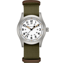 Load image into Gallery viewer, Hamilton Khaki Field Mechanical 42mm White Dial on Green Nato