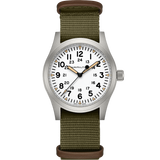 Hamilton Khaki Field Mechanical 42mm White Dial on Green Nato