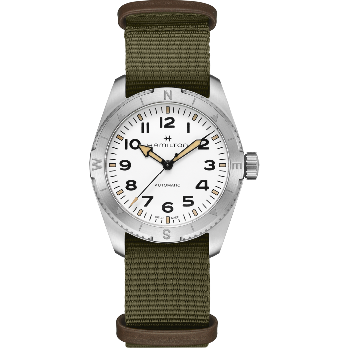 Hamilton Khaki Field Expedition Auto White on Nato 37mm