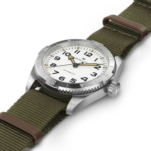 Hamilton Khaki Field Expedition Auto White on Nato 37mm