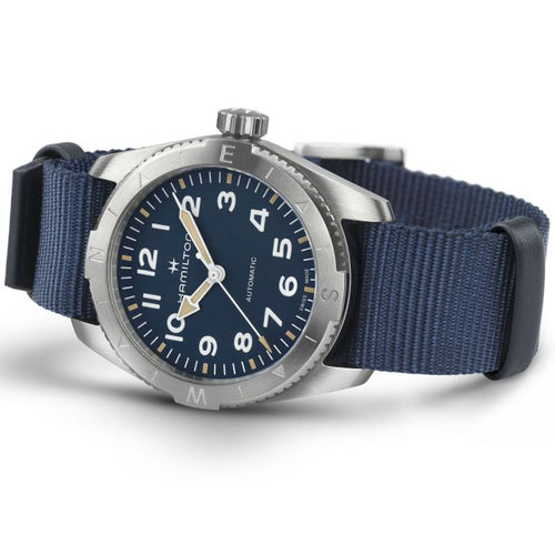 Hamilton Khaki Field Expedition Auto blue on Nato 37mm