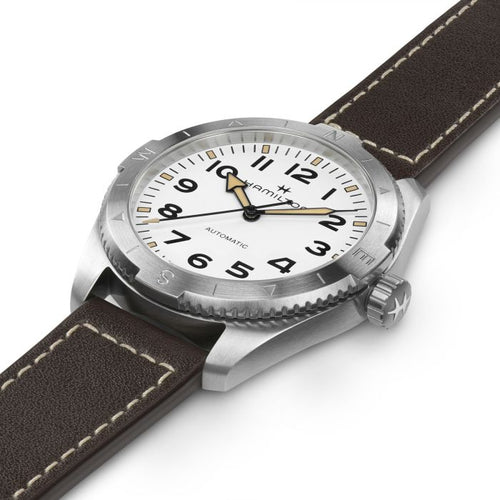 Hamilton Khaki Field Expedition Auto White on Leather 41mm