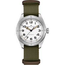 Load image into Gallery viewer, Hamilton Khaki Field Expedition Auto White on Gren Nato 41mm