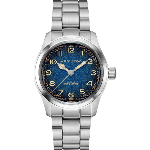 Hamilton Khaki Field Blue Murph 38mm on bracelet
