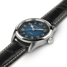 Load image into Gallery viewer, Hamilton Khaki Field Blue Murph 38mm on leather