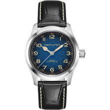 Load image into Gallery viewer, Hamilton Khaki Field Blue Murph 38mm on leather