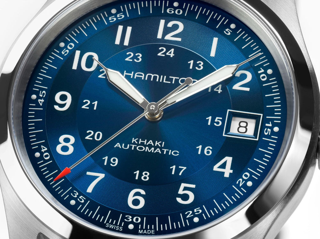 Hamilton Khaki Field Automatic 38mm Blue Dial on Brown Leather