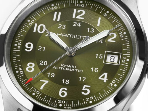 Hamilton Khaki Field Automatic 38mm on Green Leather