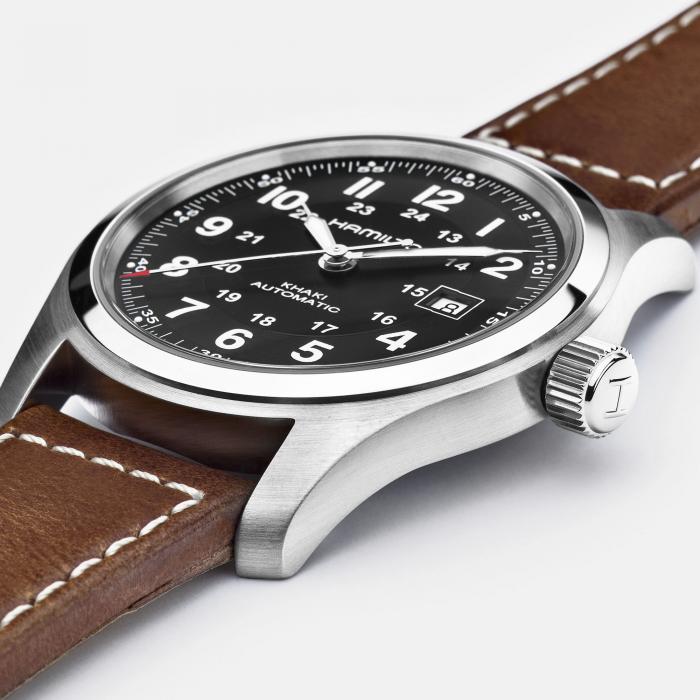 Hamilton Khaki Field Auto 42mm on Brown Leather