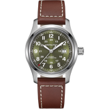 Hamilton Khaki Field Auto Green 42mm on leather
