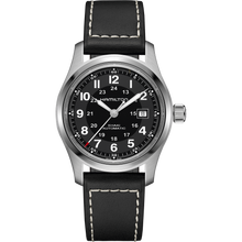 Load image into Gallery viewer, Hamilton Khaki Field Auto 42mm on Black Leather