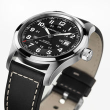 Load image into Gallery viewer, Hamilton Khaki Field Auto 42mm on Black Leather