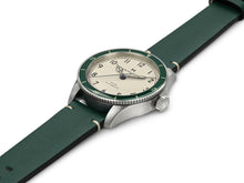 Load image into Gallery viewer, Hamilton Khaki Aviation Pilot Pioneer Auto White Dial on Green Bezel on leather