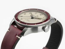 Load image into Gallery viewer, Hamilton Khaki Aviation Pilot Pioneer Auto White Dial on Red Bezel on leather