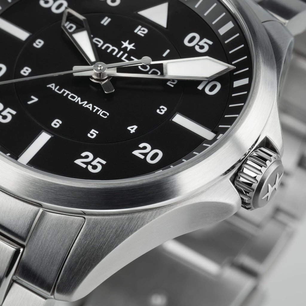 Hamilton Khaki Aviation Pilot Auto Black on Bracelet -39mm