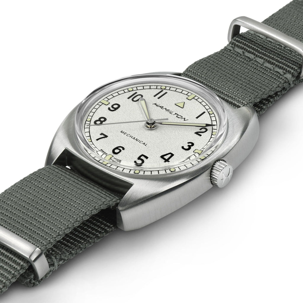 Hamilton Khaki Aviation Pilot Pioneer Mechanical Silver on Nato