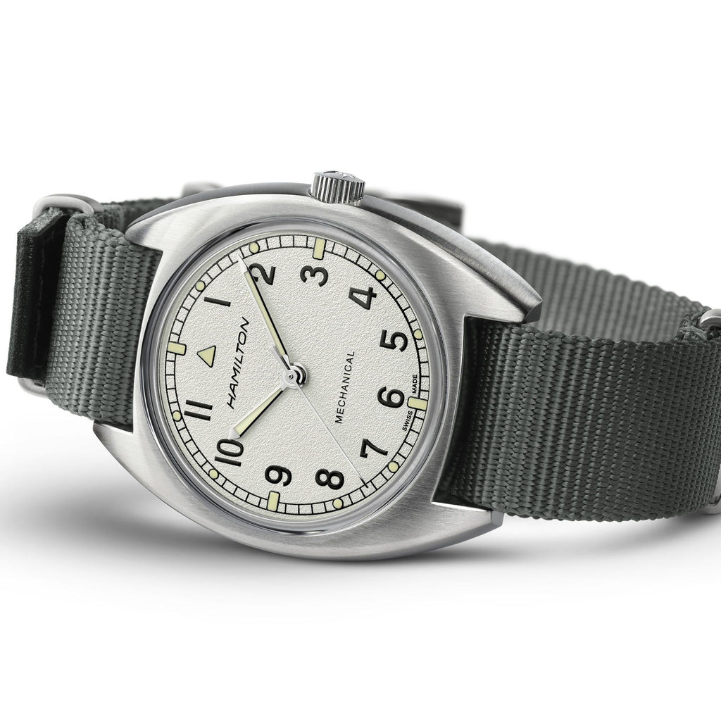 Hamilton Khaki Aviation Pilot Pioneer Mechanical Silver on Nato