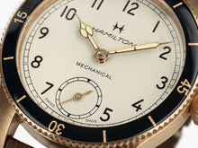 Load image into Gallery viewer, Hamilton Khaki Aviation Pilot Pioneer Bronze White Dial on leather