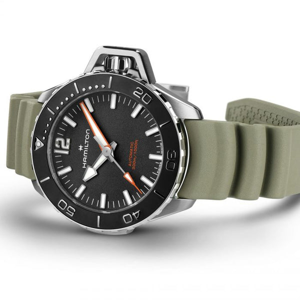 Hamilton Khaki Navy Frogman Auto Green 41mm Wamada Jewellery