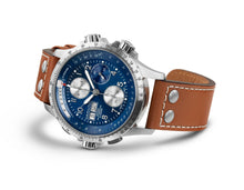 Load image into Gallery viewer, Hamilton Khaki Aviation X-Wind Auto Chrono Blue on leather