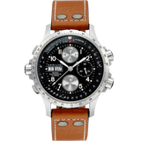 Hamilton Khaki Aviation X-Wind Auto Chrono on leather