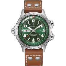 Load image into Gallery viewer, Hamilton Khaki Aviation X-Wind Day Date Auto Green on Leather
