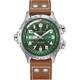 Hamilton Khaki Aviation X-Wind Day Date Auto Green on Leather