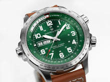 Load image into Gallery viewer, Hamilton Khaki Aviation X-Wind Day Date Auto Green on Leather