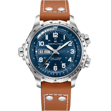 Load image into Gallery viewer, Hamilton Khaki Aviation X-Wind Day Date Auto Blue on Leather
