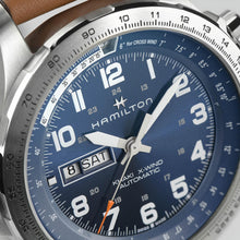 Load image into Gallery viewer, Hamilton Khaki Aviation X-Wind Day Date Auto Blue on Leather