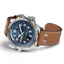 Load image into Gallery viewer, Hamilton Khaki Aviation X-Wind Day Date Auto Blue on Leather