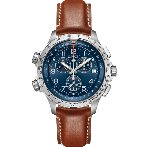 Hamilton Khaki Aviation X-Wind Quartz GMT Chrono Blue