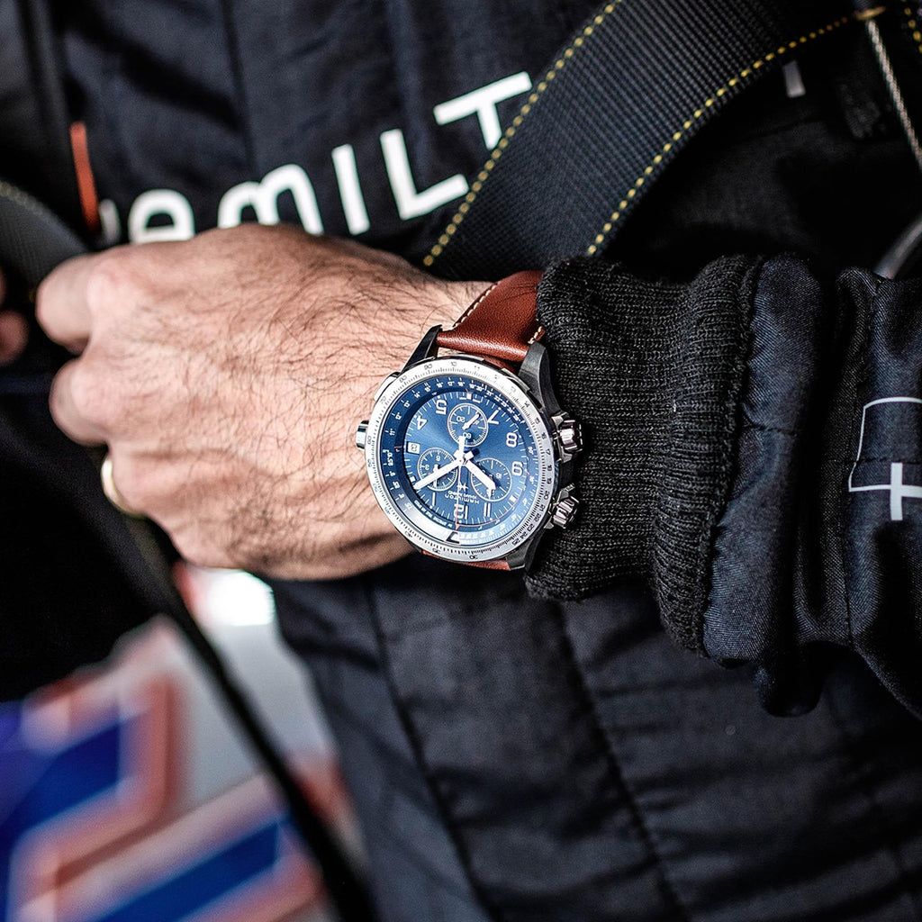 Hamilton Khaki Aviation X-Wind Quartz GMT Chrono Blue