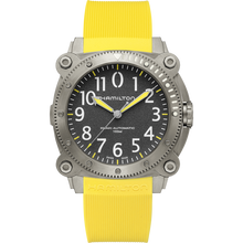 Load image into Gallery viewer, Hamilton Khaki Navy Belowzero Auto Titanium On Yellow Rubber